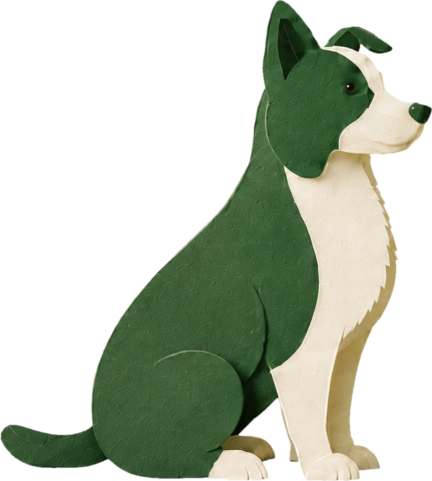 Buddy, the HeyBuddy dog, keeping watch over the farm